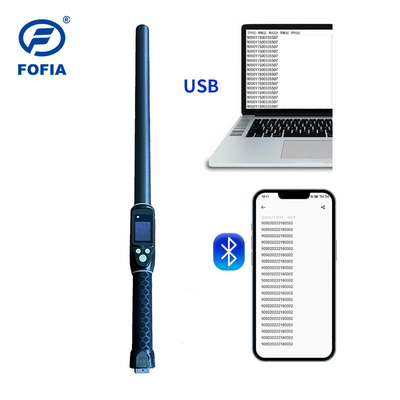 ISO11784/85 FDX-B & HDX मवेशियों के कान टैग पढ़ने के लिए संगत RFID स्टिक रीडर