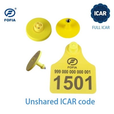 BLE रीडर समर्थन के साथ पशु पहचान के लिए पूर्ण ICAR ET908 परिपत्र कान टैग ISO11784/5 Unshared ICAR कोड