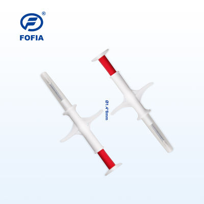 FDX-B RFID पशु पहचान माइक्रोचिप अत्यधिक सटीक 2.12*12mm/1.4*8mm