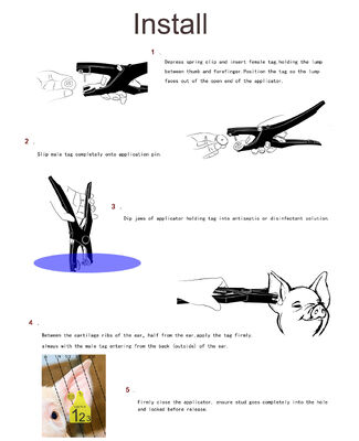 Durable Ear Tag Applicator Pliers Suitable for Cattle Sheep Pig Cow Goat Livestock Ear Tagger Metal Tool