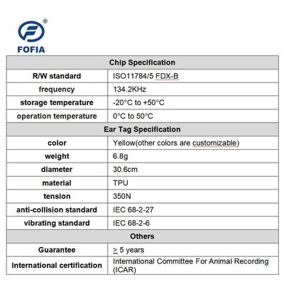 पशुपालन प्रबंधन कस्टम आरएफआईडी इलेक्ट्रॉनिक पशु कान टैग के लिए भेड़ गाय सूअर ट्रैकिंग पहचान प्रबंधन