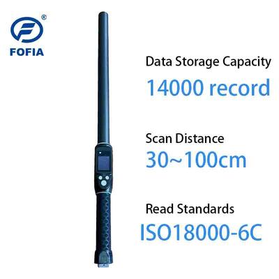FOFIA वाटरप्रूफ लॉन्ग रेंज 134.2kHz आरएफआईडी ईयर टैग रीडर ISO11784/5 प्रोटोकॉल 30-100cm रीडिंग दूरी पीवीसी
