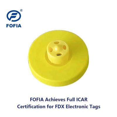 FOFIA नई फुल ICAR टिकाऊ वाटरप्रूफ RFID TPU पीली ईयर टैग ET908+T905 फार्म चिप्स 5-वर्षीय वारंटी मवेशी 14.5mm