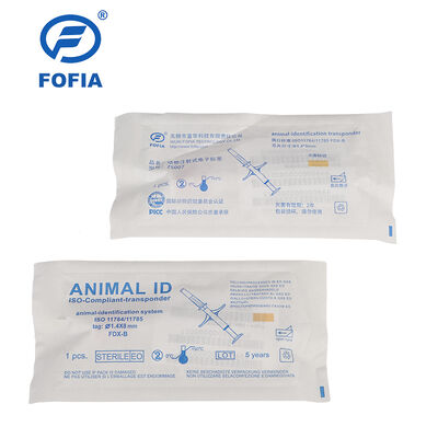 FOFIA ZS007 ICAR प्रमाणित 134.2kHz आरएफआईडी कान टैग पशु माइक्रोचिप FDX/EM4305 IP67 जलरोधक सफेद पीपी 1.4x8 मिमी कुत्ता बिल्ली पालतू जानवर