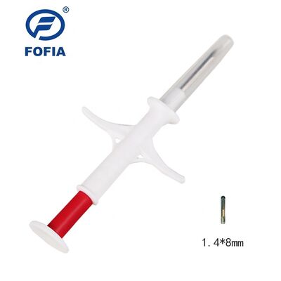 FOFIA ZS007 ICAR प्रमाणित 134.2kHz RFID पशु माइक्रोचिप FDX/EM4305 IP67 वाटरप्रूफ सफेद PP 1.4x8mm कुत्ता बिल्ली खरगोश मवेशी नया