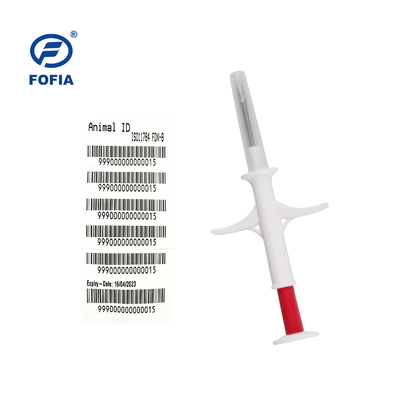 ISO11784/5 fdx-b 15 अंकों की पहचान माइक्रोचिप प्रत्यारोपित करने योग्य6 चिपकने वाला बारकोड लेबल