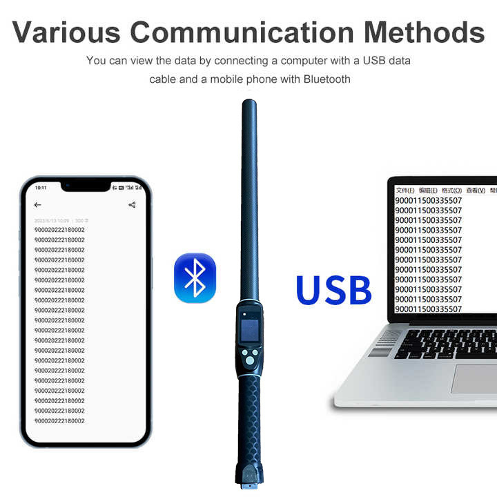 आईएसओ11784/5 आरएफआईडी हैंडहेल्ड 134.2khz लंबी दूरी Uhf आरएफआईडी रीडर मवेशी कान टैग स्टिक रीडर