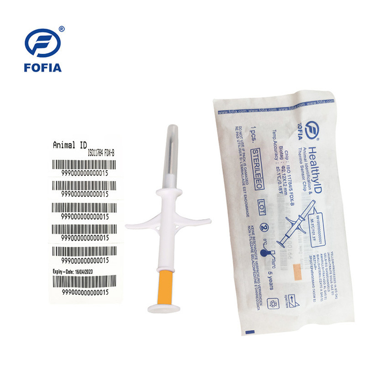 ISO11784/85 पशु तापमान चिप सिरिंज के साथ – Fofia HT003 स्मार्ट हेल्थ टैग