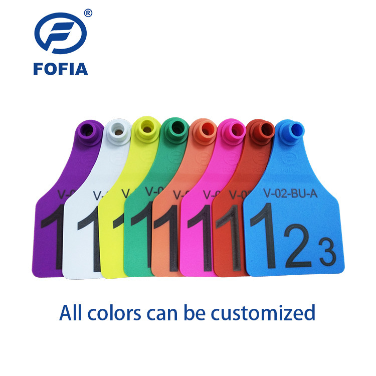 आरएफआईडी विजुअल टैग मिनी/मध्यम/बड़े आकार के पशु प्रबंधन के लिए लेजर प्रिंटिंग समर्थन 134.2 केएचजेड पीला या अन्य रंग