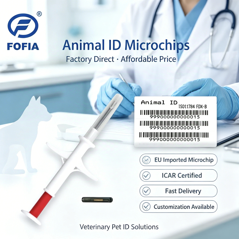 ICAR पशु पहचान के लिए ISO11784/5 FDX-B के साथ निष्फल प्रत्यारोपित माइक्रोचिप