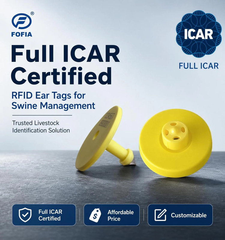 पूर्ण ICAR ET908 वाटरप्रूफ आरएफआईडी पशु कान टैग FDX-B 134.2Khz EM4305 चिप्स पशुधन गाय इलेक्ट्रॉनिक एक्सेस कंट्रोल कार्ड के लिए